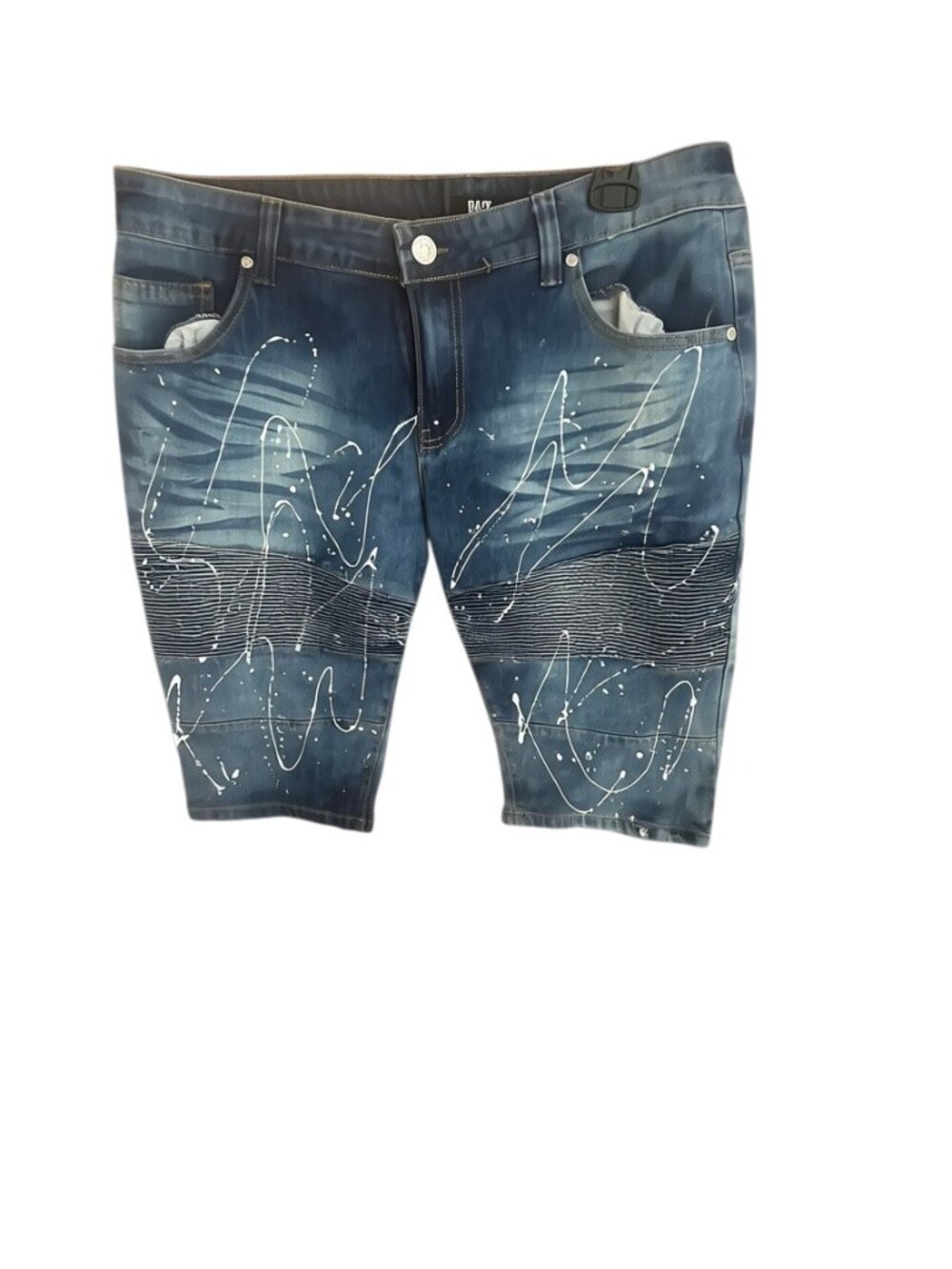 DAZL Denim Bermuda Shorts Size 16 Abstract Graffiti Print 13.5" Inseam